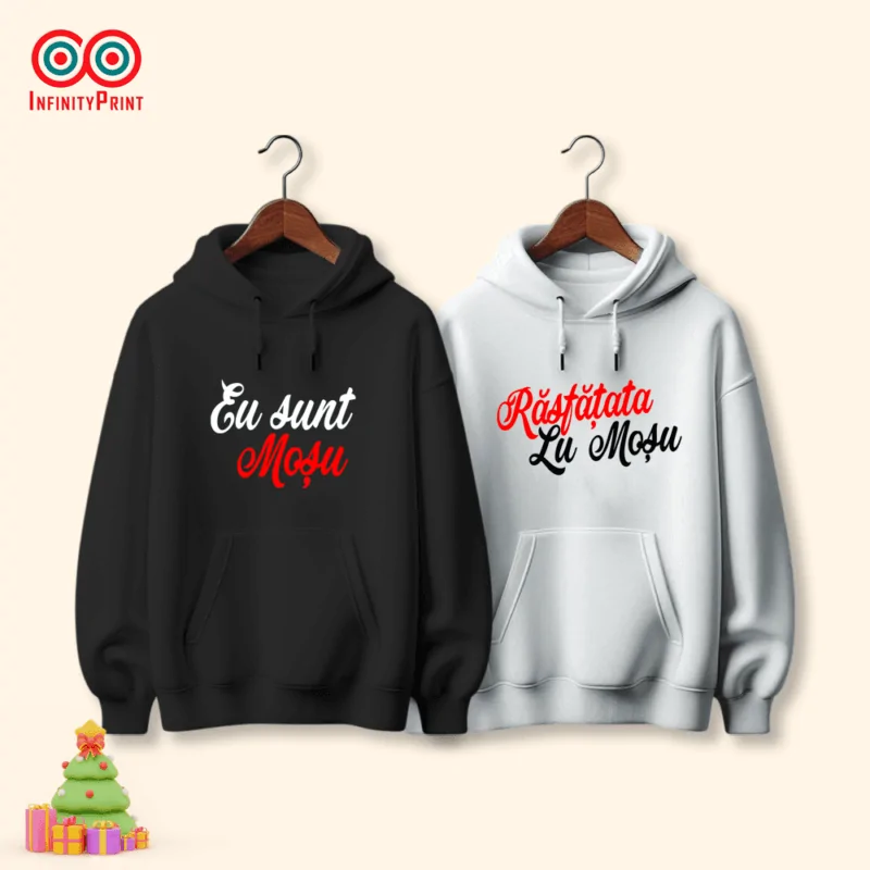 Hanorace personalizate pentru cuplu de Crăciun