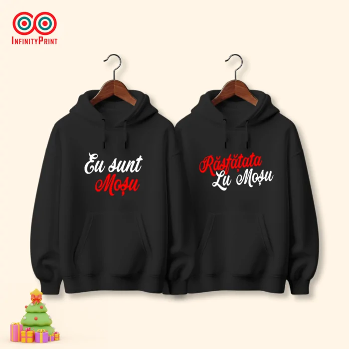 Hanorace personalizate pentru cuplu de Crăciun